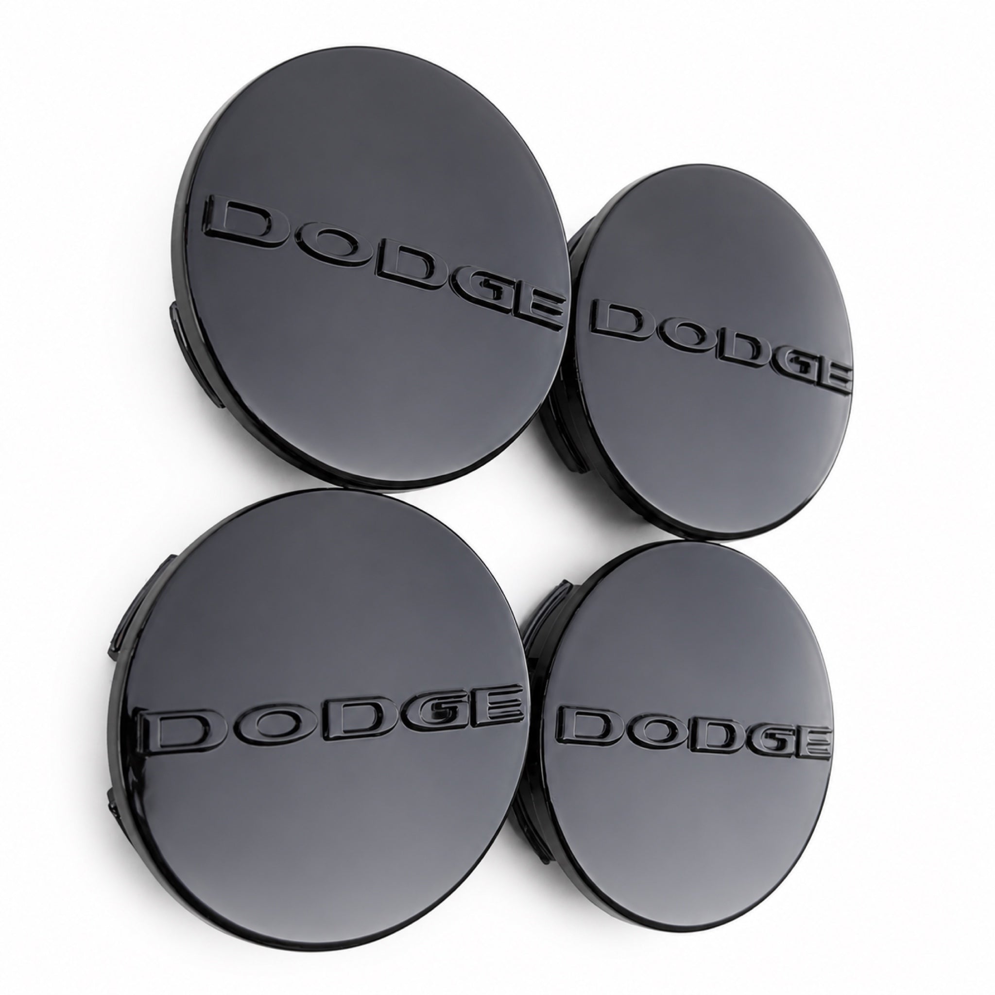 Set of 4 Gloss Black 63mm Dodge Wheel Center Caps - image 2