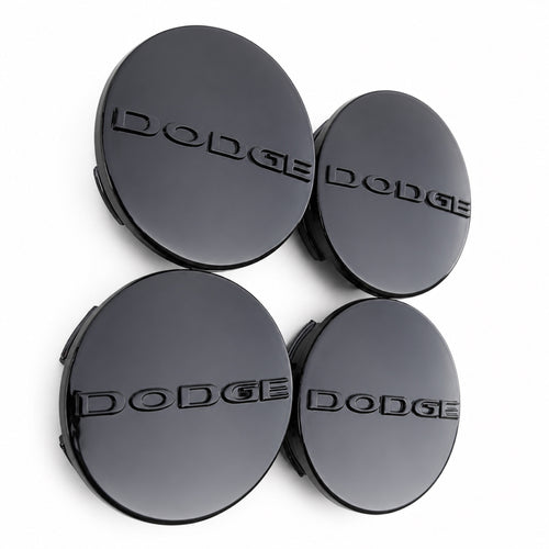 Set of 4 Gloss Black 63mm Dodge Wheel Center Caps - image 2