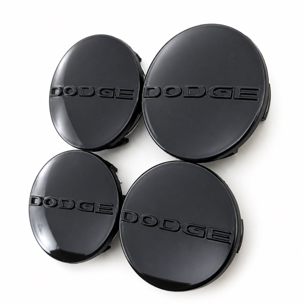 Set of 4 Gloss Black 63mm Dodge Wheel Center Caps - image 3