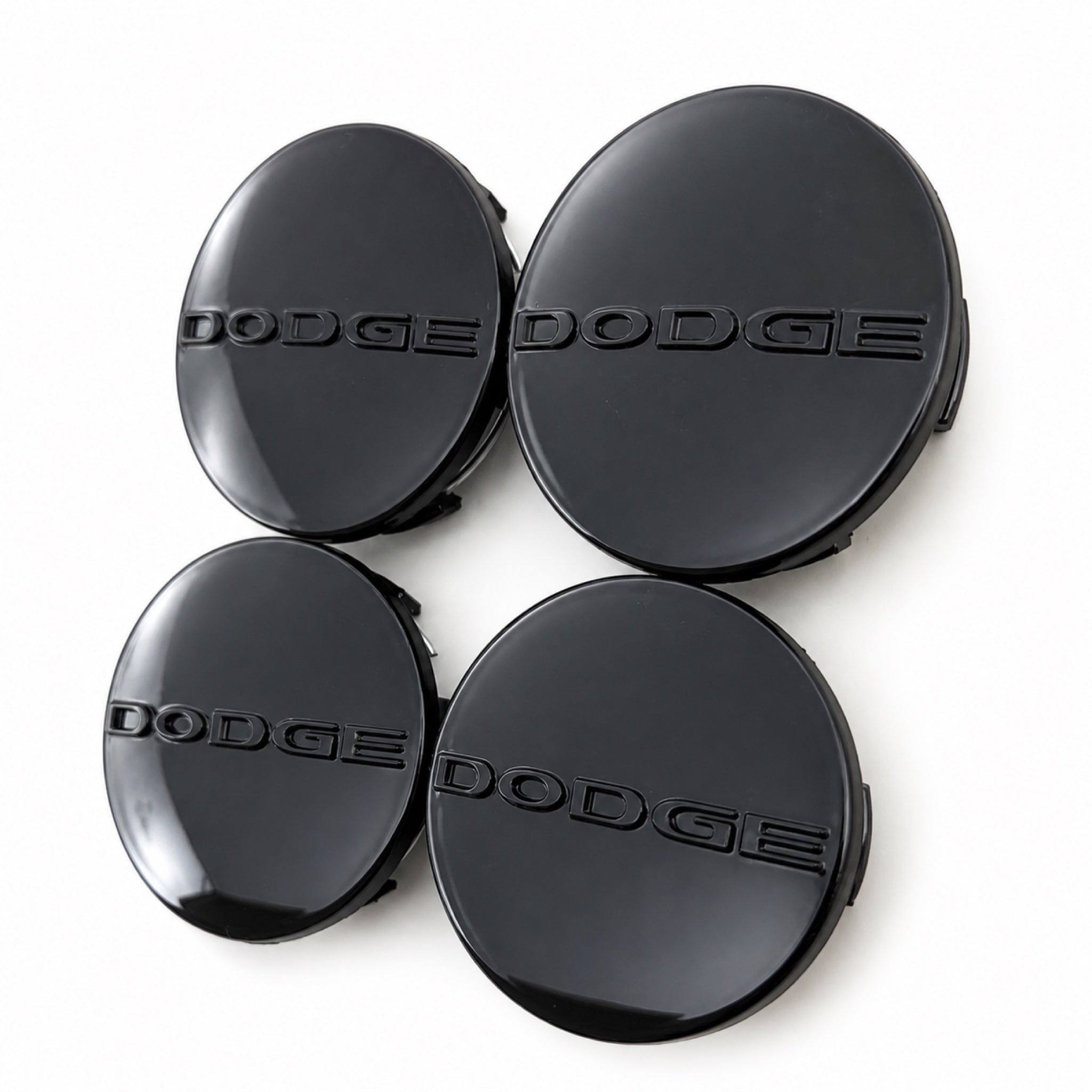 Set of 4 Gloss Black 63mm Dodge Wheel Center Caps - image 3