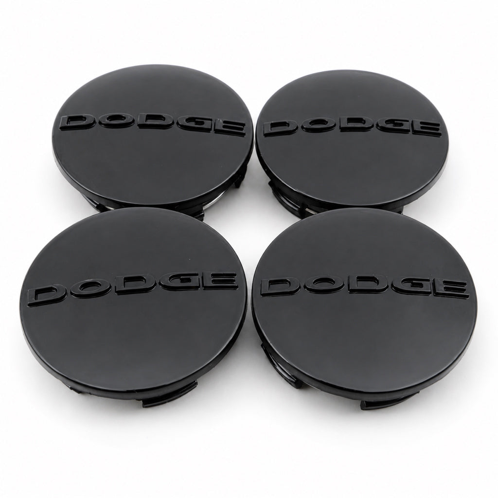 Set of 4 Gloss Black 63mm Dodge Wheel Center Caps - image 4