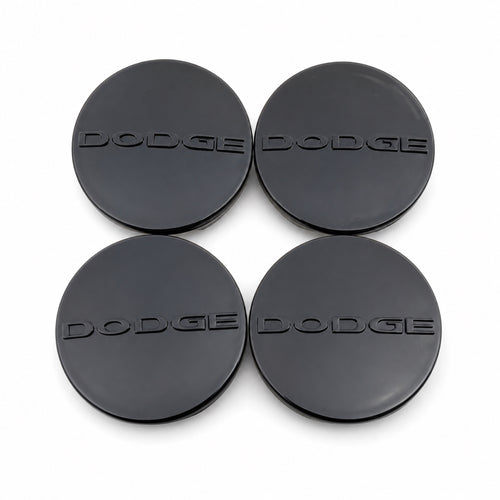 Set of 4 Gloss Black 63mm Dodge Wheel Center Caps - main image