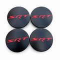 Set of 4 Black & Red SRT 63mm Wheel Center Caps - main image