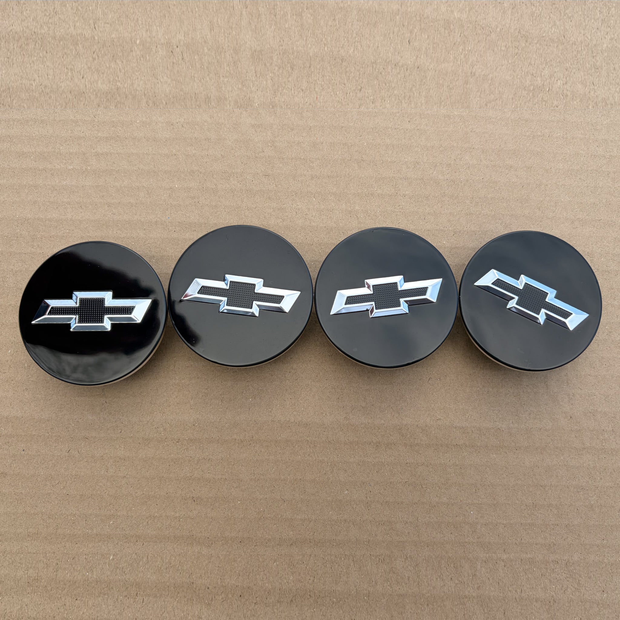 Set of 4 Black & Silver 59mm Chevrolet Wheel Center Caps - image 5