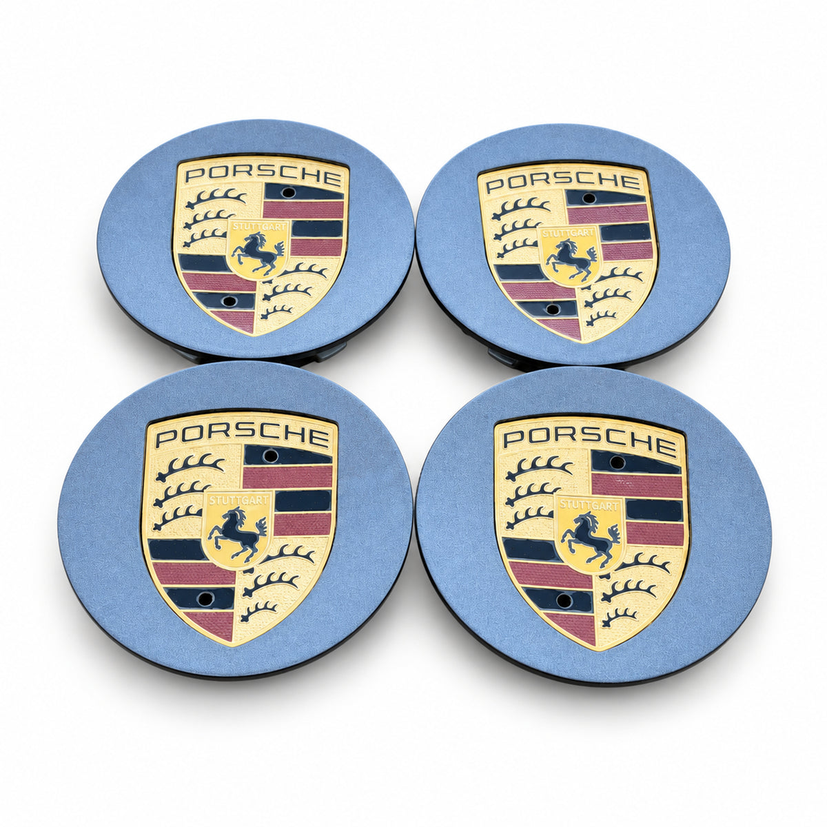 Factory Gray Porsche Panamera Cayenne Center Caps Wheel Set of 4 Genuine Original