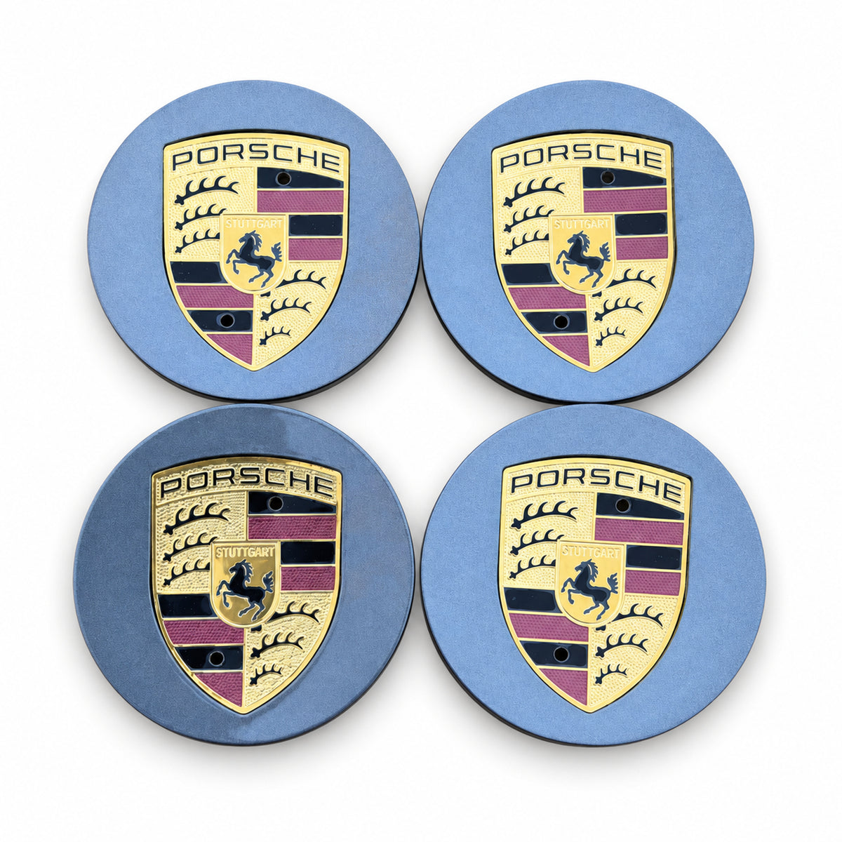 Factory Gray Porsche Panamera Cayenne Center Caps Wheel Set of 4 Genuine Original