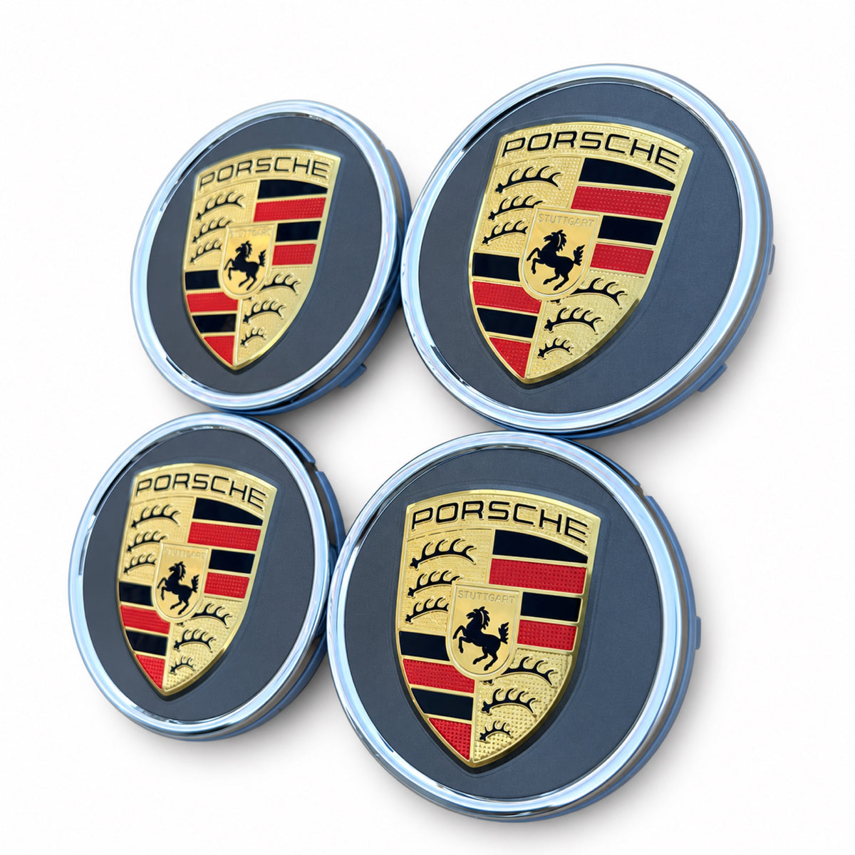 4 Set Porsche 76mm Taycan Wheel Center Hub Cap 9J1 black gold gray
