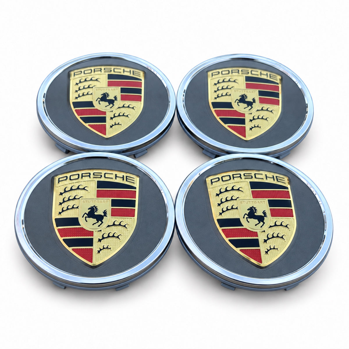 4 Set Porsche 76mm Taycan Wheel Center Hub Cap 9J1 black gold gray