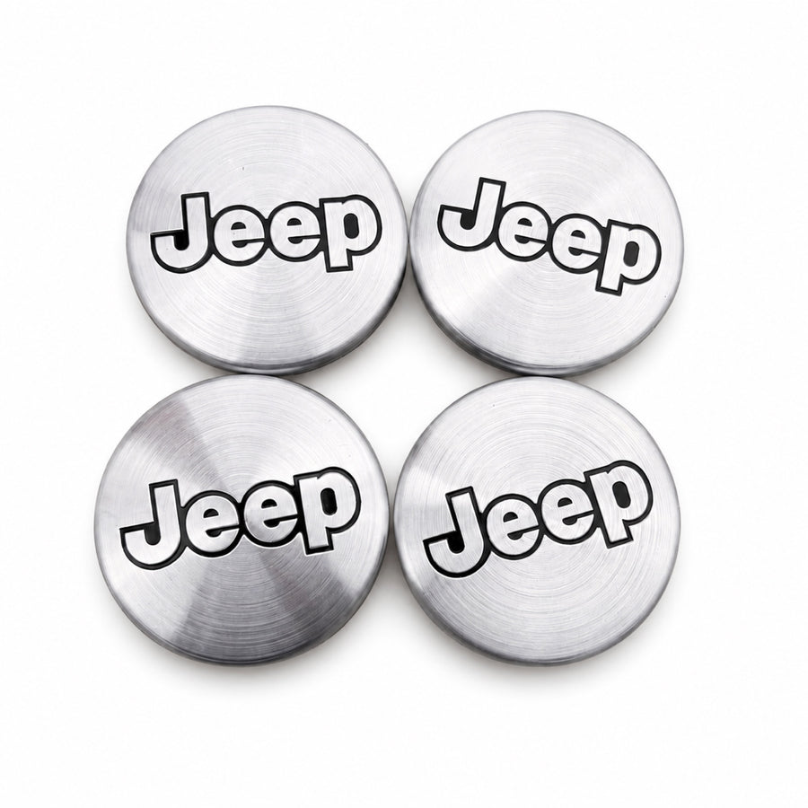 Jeep Set of 4 Chrome J Wheel Center Caps Liberty Grand Cherokee Wrangler