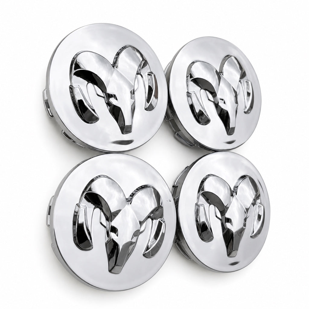 Set of 4 Silver 63mm Dodge Wheel Center Caps - image 2