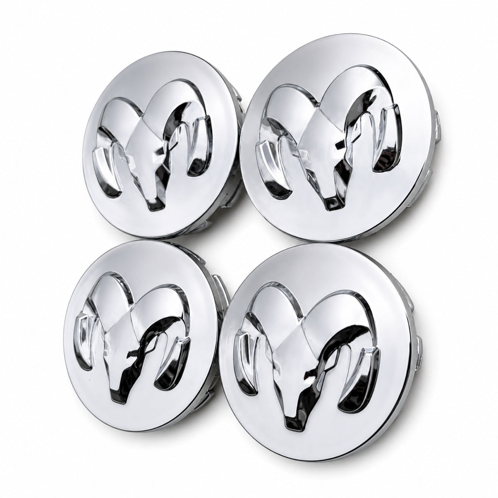 Set of 4 Silver 63mm Dodge Wheel Center Caps - image 3