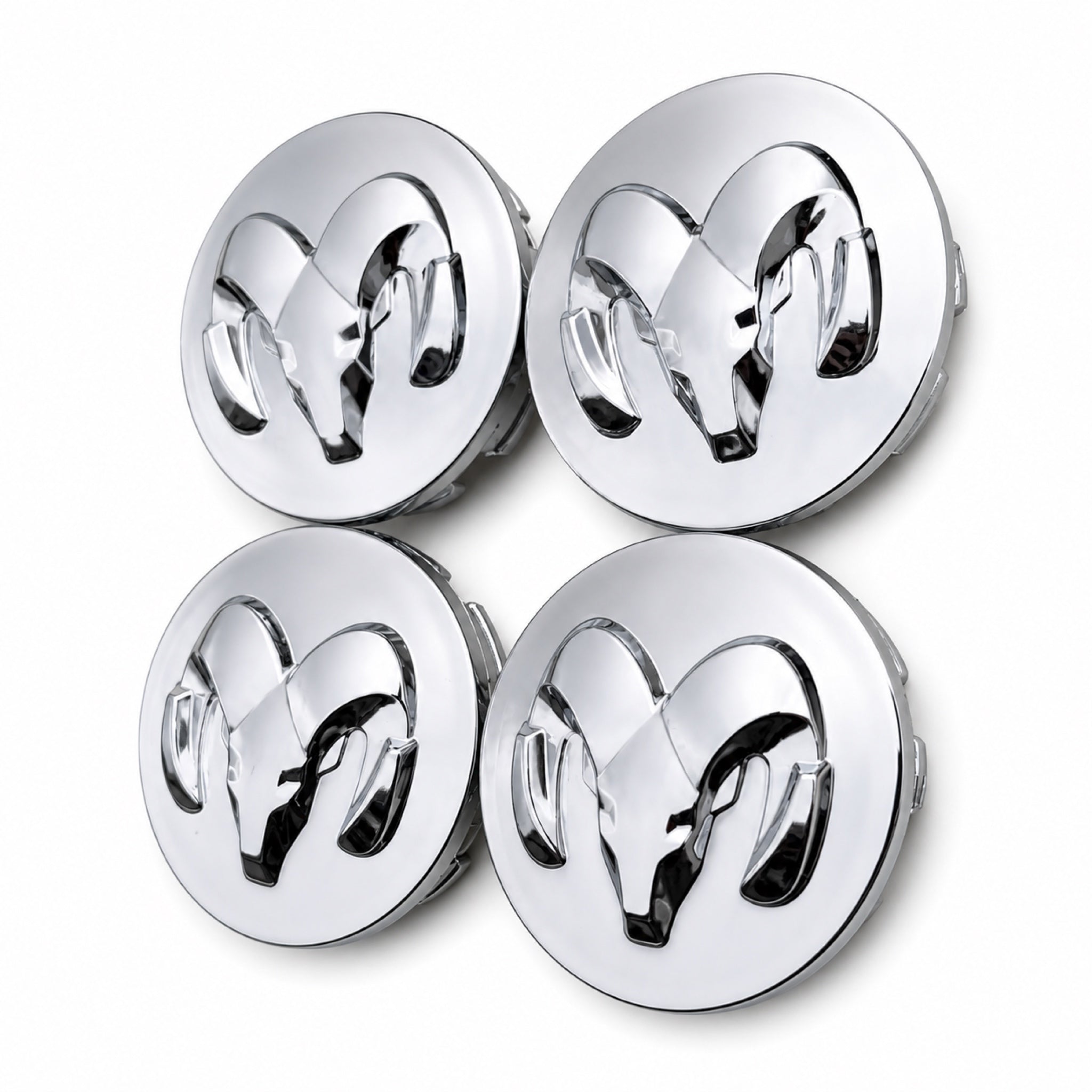 Set of 4 Silver 63mm Dodge Wheel Center Caps - image 3
