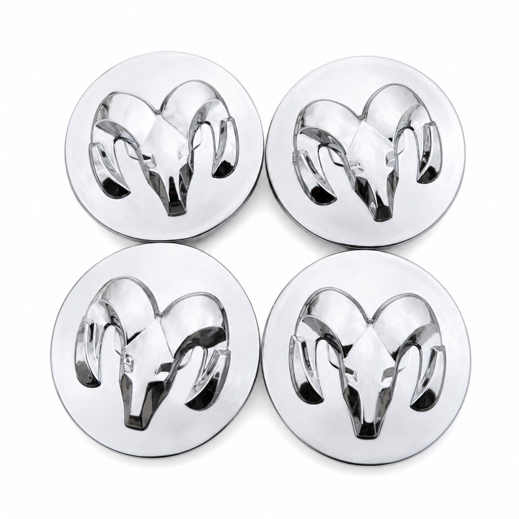 Set of 4 Silver 63mm Dodge Wheel Center Caps - main image